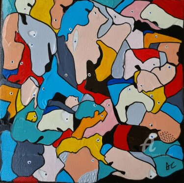 Peinture intitulée "SAUVE-QUI-PEUT !" par Annick Couëdel, Œuvre d'art originale