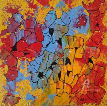 Painting titled "TRANSHUMANCE CO(S)M…" by Annick Couëdel, Original Artwork