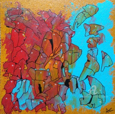 Painting titled "HOTSPOT" by Annick Couëdel, Original Artwork, Acrylic