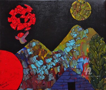 Painting titled "EXODE" by Annick Couëdel, Original Artwork, Acrylic