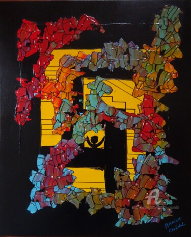 Peinture intitulée "FANTASMAGORIE 4" par Annick Couëdel, Œuvre d'art originale, Acrylique Monté sur Châssis en bois
