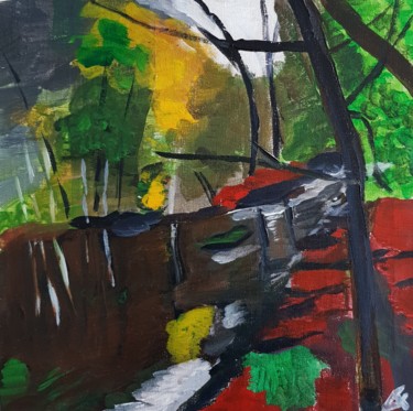 Malerei mit dem Titel "Site Corot 2" von Annick Fournier, Original-Kunstwerk, Acryl