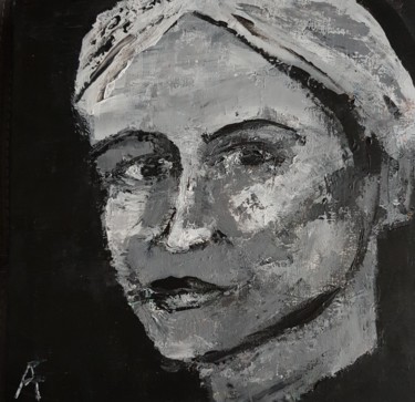 Painting titled "Portrait 6" by Annick Fournier, Original Artwork, Acrylic