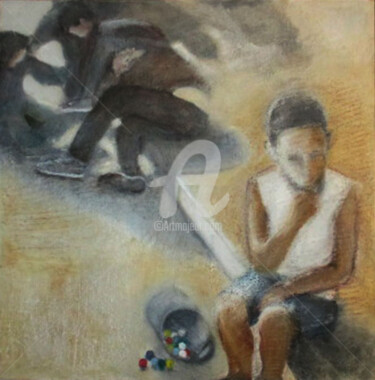 Peinture intitulée "le petit joueur de…" par Ga'A, Œuvre d'art originale, Huile