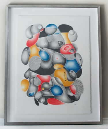Dessin intitulée "Tissés serrés" par Annick Létourneau, Œuvre d'art originale, Pastel Monté sur Carton