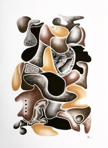 Disegno intitolato "Rocaille" da Annick Létourneau, Opera d'arte originale, Pastello Montato su Cartone
