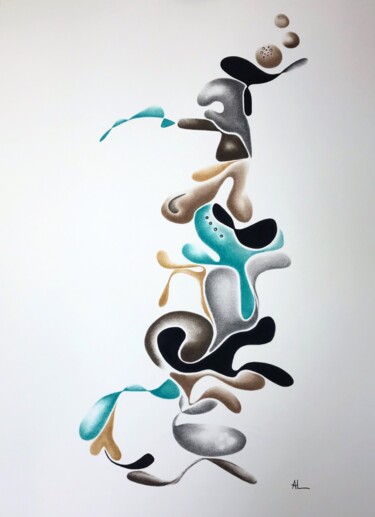Desenho intitulada "Équilibre" por Annick Létourneau, Obras de arte originais, Pastel Montado em Cartão