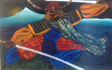 Ζωγραφική με τίτλο "Samouraï" από Annick Ploquin (Madiot), Αυθεντικά έργα τέχνης, Ακρυλικό