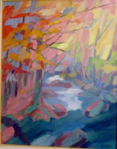Peinture intitulée "Rivière d'Argent en…" par Annick Queffélec, Œuvre d'art originale, Huile