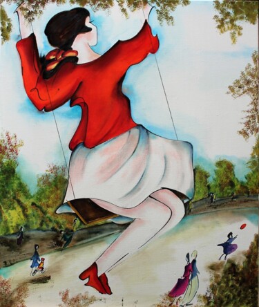 Pittura intitolato "Envol émoi" da Annick Redor, Opera d'arte originale, Olio