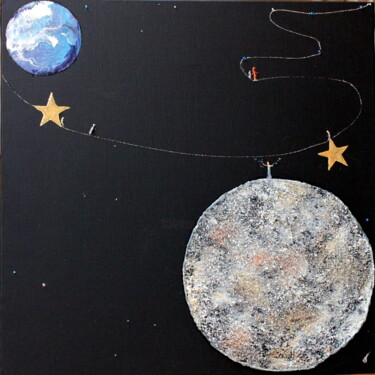 Pittura intitolato "Excursion vers l'in…" da Annick Redor, Opera d'arte originale, Sabbia