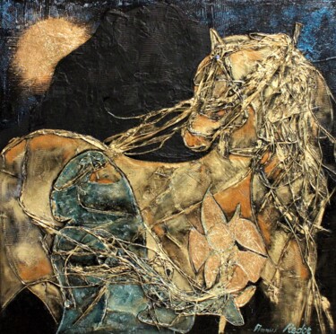 Peinture intitulée "La rose des sables" par Annick Redor, Œuvre d'art originale, Pigments