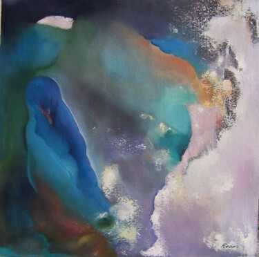 Ζωγραφική με τίτλο "Le sommeil de l'aube" από Annick Redor, Αυθεντικά έργα τέχνης, Λάδι