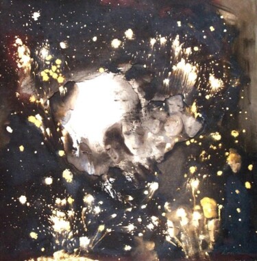 Peinture intitulée "De l'autre côté" par Annick Redor, Œuvre d'art originale, Huile Monté sur Autre panneau rigide