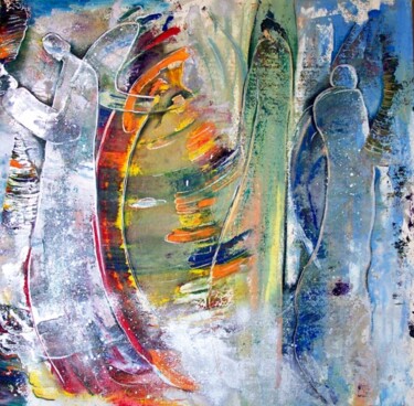 Peinture intitulée "Les grands êtres" par Annick Redor, Œuvre d'art originale, Huile