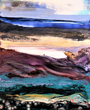 Peinture intitulée "Gaïa" par Annick Redor, Œuvre d'art originale, Peinture vitrail