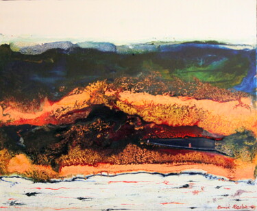Pintura titulada "Entre ciel et terre" por Annick Redor, Obra de arte original, Vidrieras de pintura