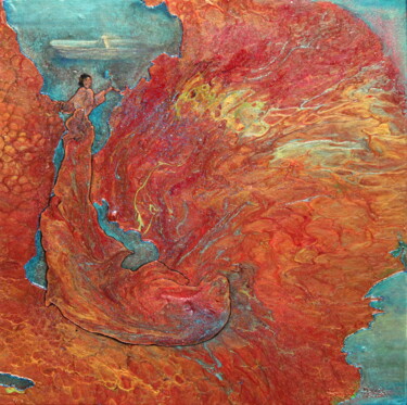 Peinture intitulée "L'initiatrice" par Annick Redor, Œuvre d'art originale, Acrylique