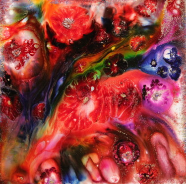 Peinture intitulée "Le langage des fleu…" par Annick Redor, Œuvre d'art originale, Pigments