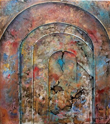 Schilderij getiteld "On vit d'ouvrir les…" door Annick Redor, Origineel Kunstwerk, Gebrandschilderd glas