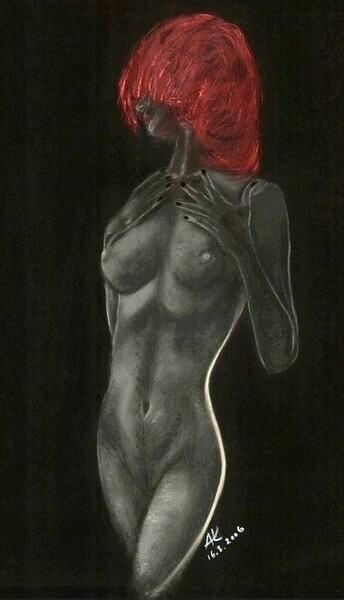 Peinture intitulée "Fleur de Mortis" par Annick Terwagne, Pastelliste De La Fémin, Œuvre d'art originale