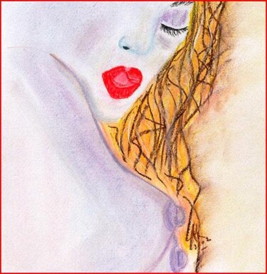 Dessin intitulée "La pulpeuse" par Annick Terwagne, Pastelliste De La Fémin, Œuvre d'art originale, Autre