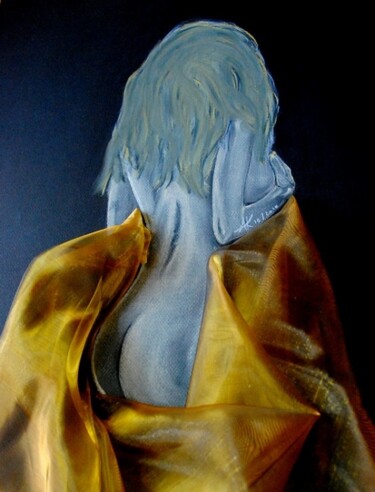 Dessin intitulée "La Belle dévoilée" par Annick Terwagne, Pastelliste De La Fémin, Œuvre d'art originale, Autre