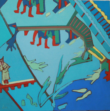 Malerei mit dem Titel "JAPAN WAY III" von Annick Zimmermann, Original-Kunstwerk, Acryl