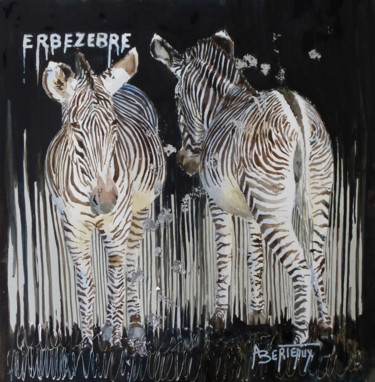 Peinture intitulée "2015erbezebre2.jpg" par Annick Berteaux, Œuvre d'art originale, Aquarelle