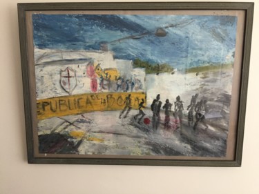 Schilderij getiteld "FOOT AMERIQUE DU SUD" door Annick Ferrier Dorléans, Origineel Kunstwerk, Olie