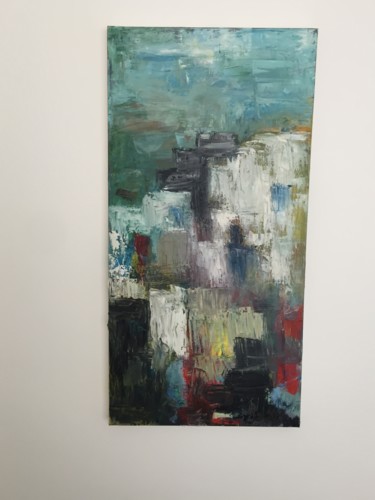 Painting titled "Ville mexique" by Annick Ferrier Dorléans, Original Artwork, Acrylic Mounted on Wood Stretcher frame