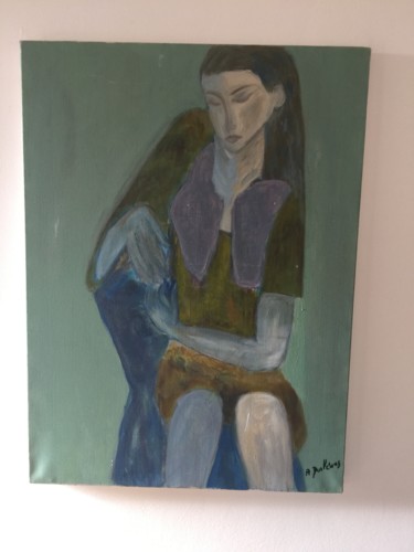 Peinture intitulée "Ma toute décoiffée" par Annick Ferrier Dorléans, Œuvre d'art originale, Huile Monté sur Châssis en bois