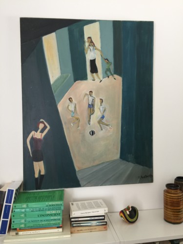 Painting titled "SCENE DE RUE MEXIQUE" by Annick Ferrier Dorléans, Original Artwork, Oil Mounted on Wood Stretcher frame