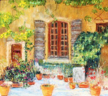 Peinture intitulée "village-de-provence" par Annickharrois, Œuvre d'art originale, Pastel