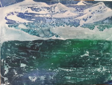 Peinture intitulée "glacier" par Annick Jacobs, Œuvre d'art originale, Acrylique