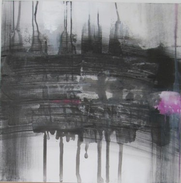 Painting titled "Abstraction, encre…" by Annick Longuet, Original Artwork, Ink