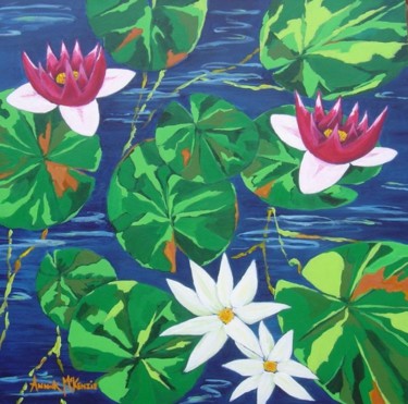 Painting titled "Glorious lilies" by Annick Mckenzie, Original Artwork
