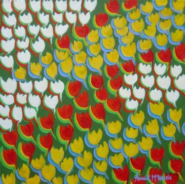 Painting titled "dancing tulips" by Annick Mckenzie, Original Artwork