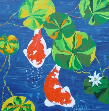Painting titled "two blowing bubbles" by Annick Mckenzie, Original Artwork