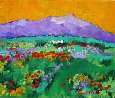 Painting titled "orange sky" by Annick Mckenzie, Original Artwork