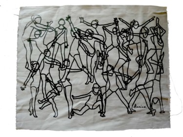 récital sur tissu Gravures & estampes intitulée "récital sur tissu" par Nicolas Accardo (Annico), Œuvre d'art originale, Sérigraphie
