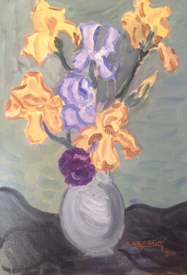 Pintura intitulada "Bouquet" por Annie Agostini, Obras de arte originais, Óleo