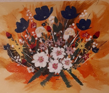 Peinture intitulée "Fleurs champêtre" par Nanou, Œuvre d'art originale, Acrylique