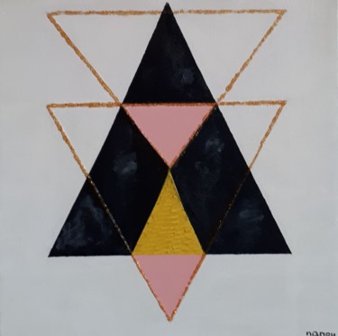 Peinture intitulée "Triangles" par Nanou, Œuvre d'art originale, Acrylique