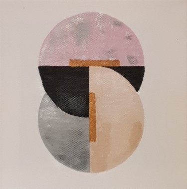 Peinture intitulée "Cercles enchevetrés" par Nanou, Œuvre d'art originale, Acrylique