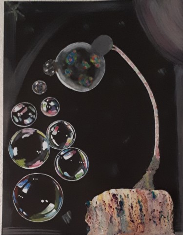 Peinture intitulée "Éphémère" par Nanou, Œuvre d'art originale, Acrylique