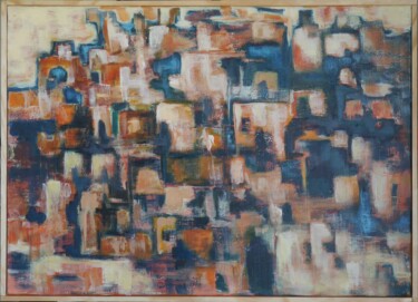 Painting titled "medina" by Annie Brechet, Original Artwork, Acrylic Mounted on Wood Stretcher frame
