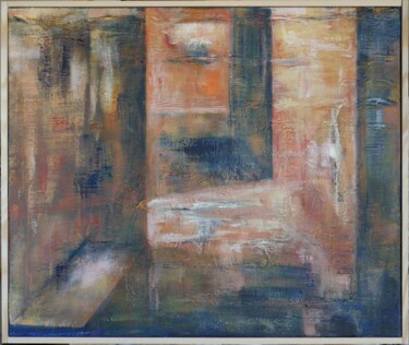 Painting titled "interieur" by Annie Brechet, Original Artwork, Acrylic Mounted on Wood Stretcher frame