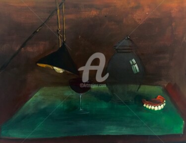 Ζωγραφική με τίτλο "nature morte" από Annie Briançon Marjollet, Αυθεντικά έργα τέχνης, Ακρυλικό Τοποθετήθηκε στο Ξύλινο φορε…