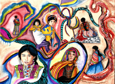 Pintura titulada "Guatémala" por Annie Décarpes (kirova), Obra de arte original, Acuarela